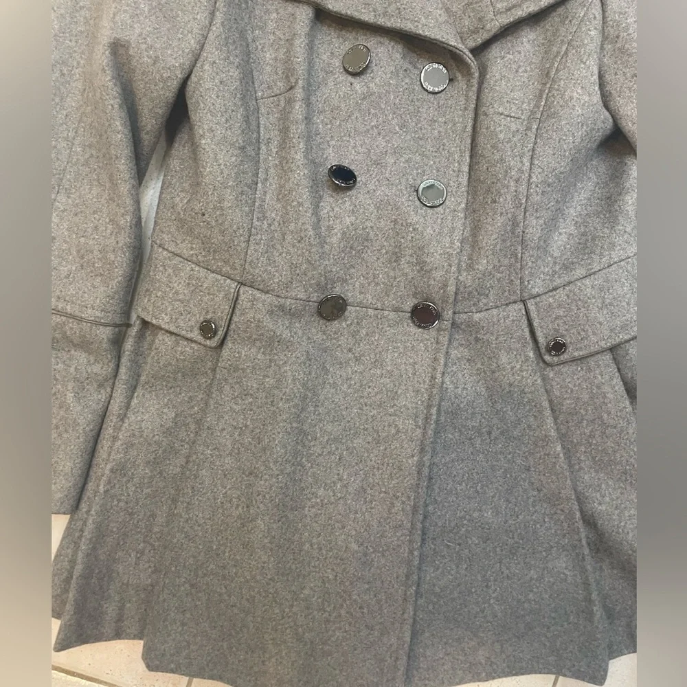 Calvin Klein Charcoal Double-Breasted Pea Coat - Picture 3 of 6